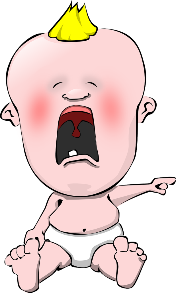 A baby crying because of constipation